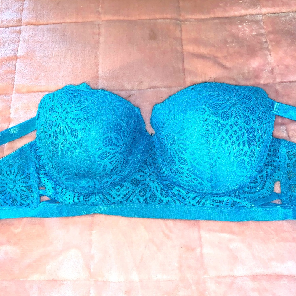 Blue Laced Bra